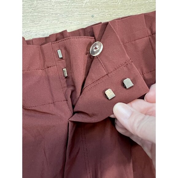 Athleta Skyline Pant II Paperbag Belted Trouser Sz 6 Cognac Brown Career Casual - Picture 6 of 12